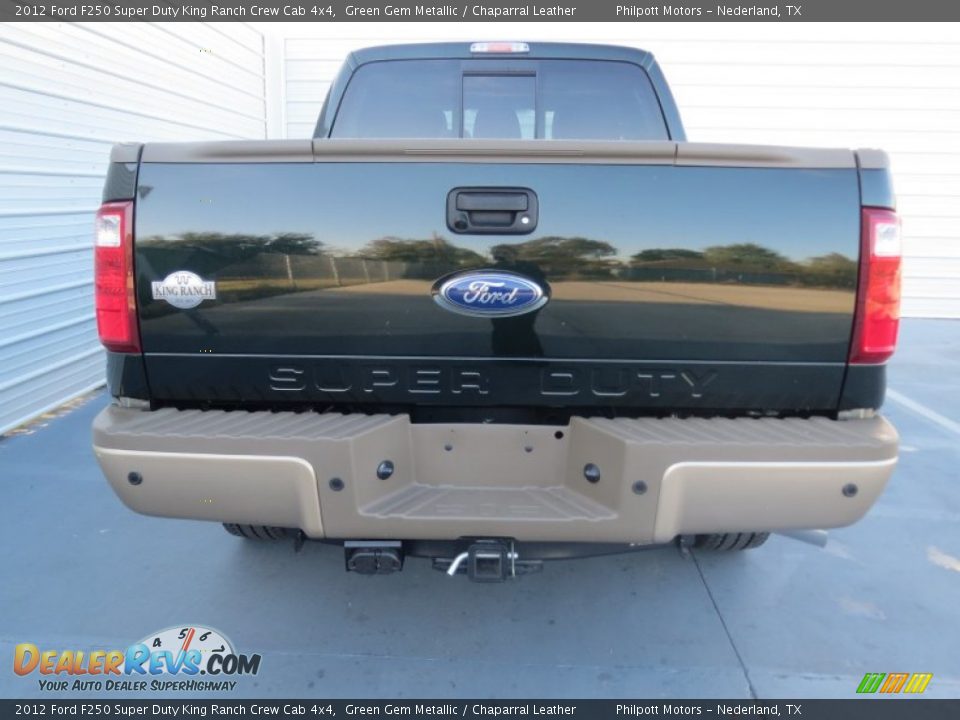 2012 Ford F250 Super Duty King Ranch Crew Cab 4x4 Green Gem Metallic / Chaparral Leather Photo #4