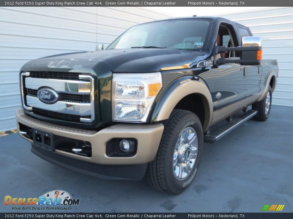 2012 Ford F250 Super Duty King Ranch Crew Cab 4x4 Green Gem Metallic / Chaparral Leather Photo #6