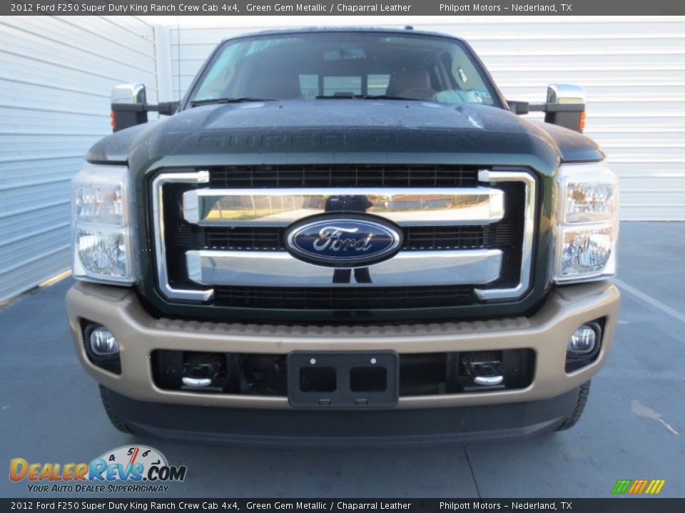 2012 Ford F250 Super Duty King Ranch Crew Cab 4x4 Green Gem Metallic / Chaparral Leather Photo #7