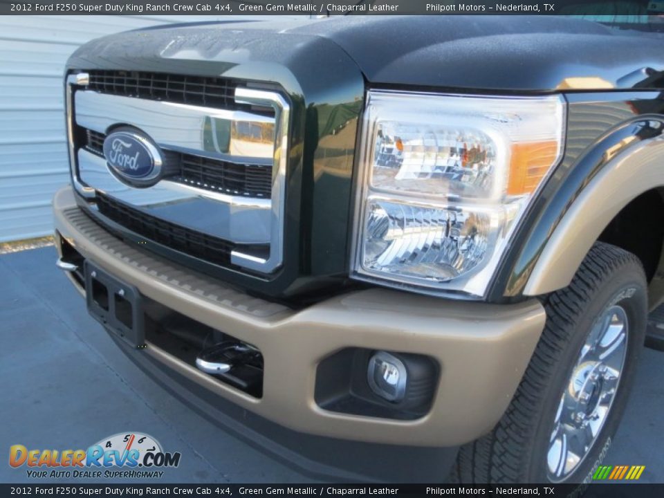2012 Ford F250 Super Duty King Ranch Crew Cab 4x4 Green Gem Metallic / Chaparral Leather Photo #9