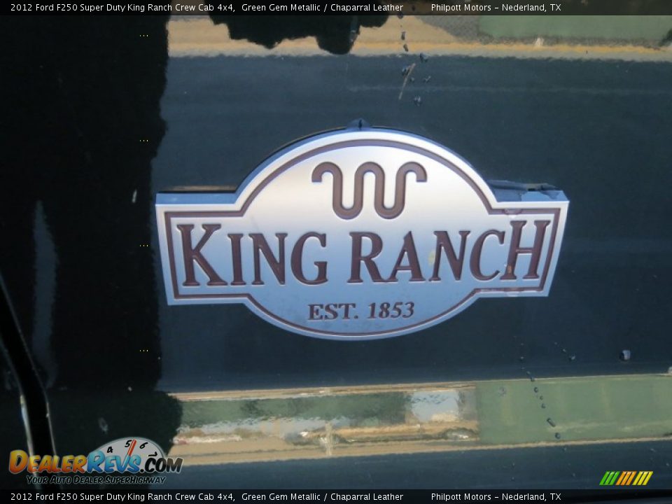 2012 Ford F250 Super Duty King Ranch Crew Cab 4x4 Green Gem Metallic / Chaparral Leather Photo #13