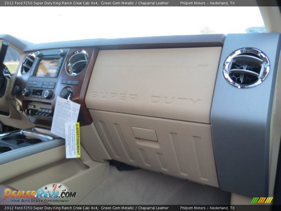 2012 Ford F250 Super Duty King Ranch Crew Cab 4x4 Green Gem Metallic / Chaparral Leather Photo #20