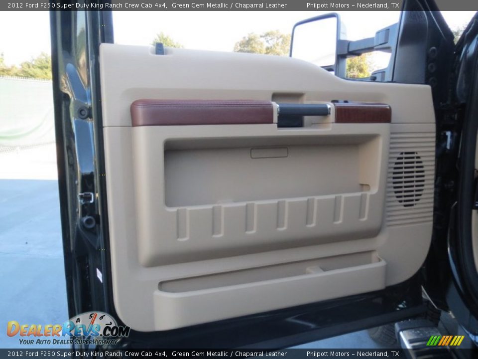 2012 Ford F250 Super Duty King Ranch Crew Cab 4x4 Green Gem Metallic / Chaparral Leather Photo #23