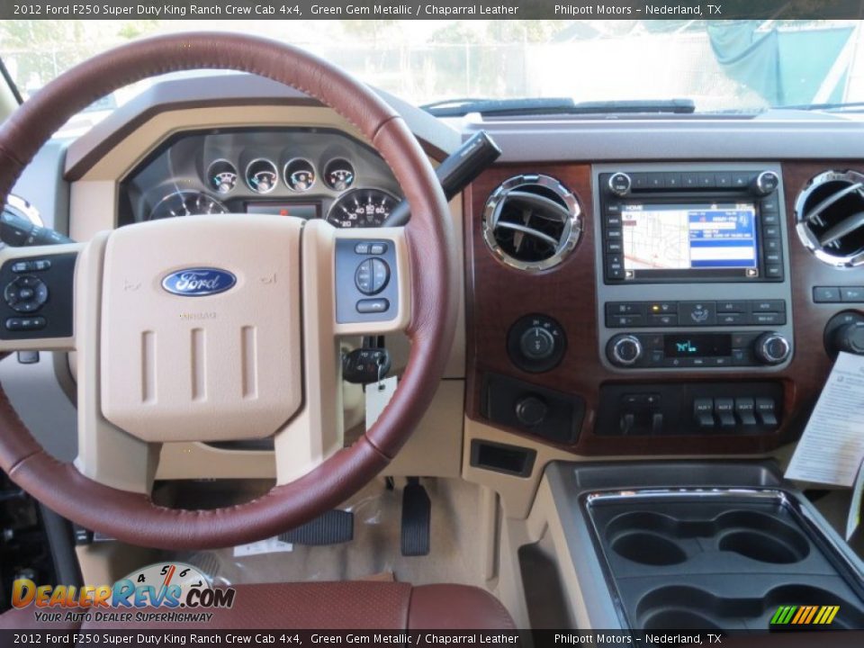 2012 Ford F250 Super Duty King Ranch Crew Cab 4x4 Green Gem Metallic / Chaparral Leather Photo #28
