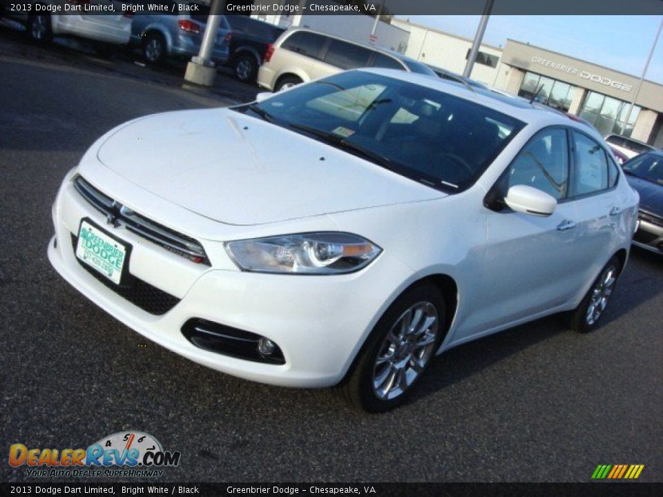 2013 Dodge Dart Limited Bright White / Black Photo #7