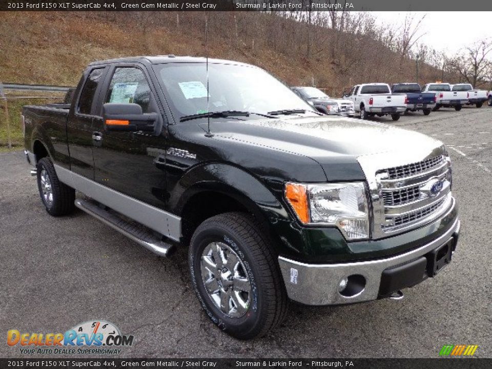 2013 Ford F150 XLT SuperCab 4x4 Green Gem Metallic / Steel Gray Photo #1