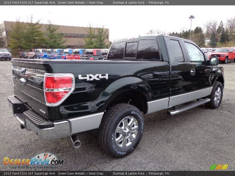 2013 Ford F150 XLT SuperCab 4x4 Green Gem Metallic / Steel Gray Photo #2