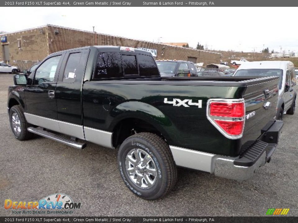 2013 Ford F150 XLT SuperCab 4x4 Green Gem Metallic / Steel Gray Photo #4