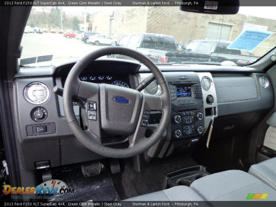 2013 Ford F150 XLT SuperCab 4x4 Green Gem Metallic / Steel Gray Photo #10
