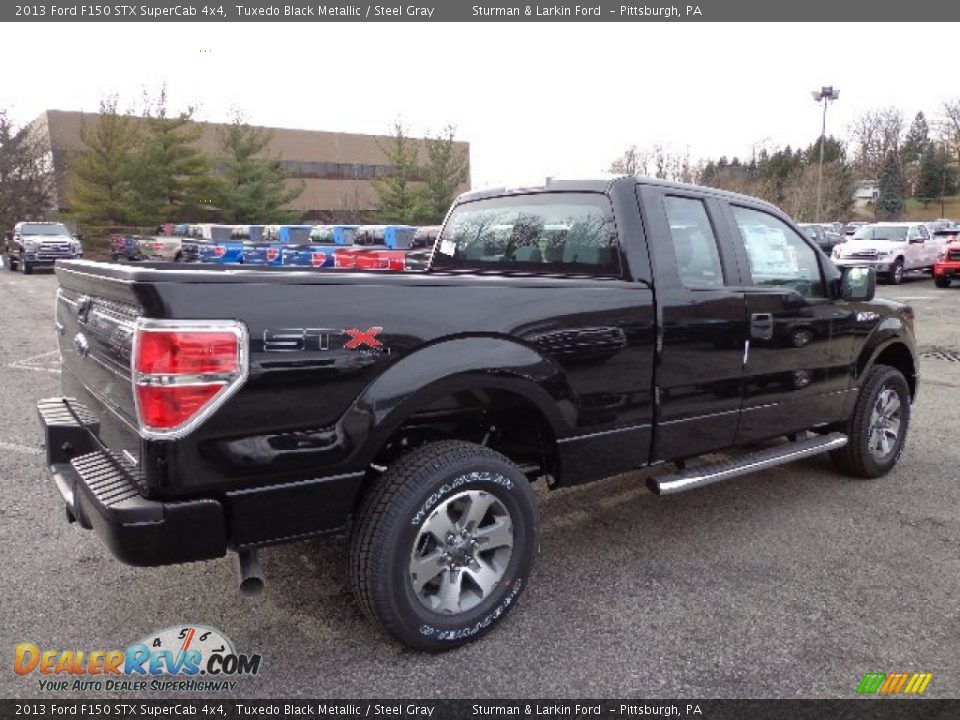 2013 Ford F150 STX SuperCab 4x4 Tuxedo Black Metallic / Steel Gray Photo #2