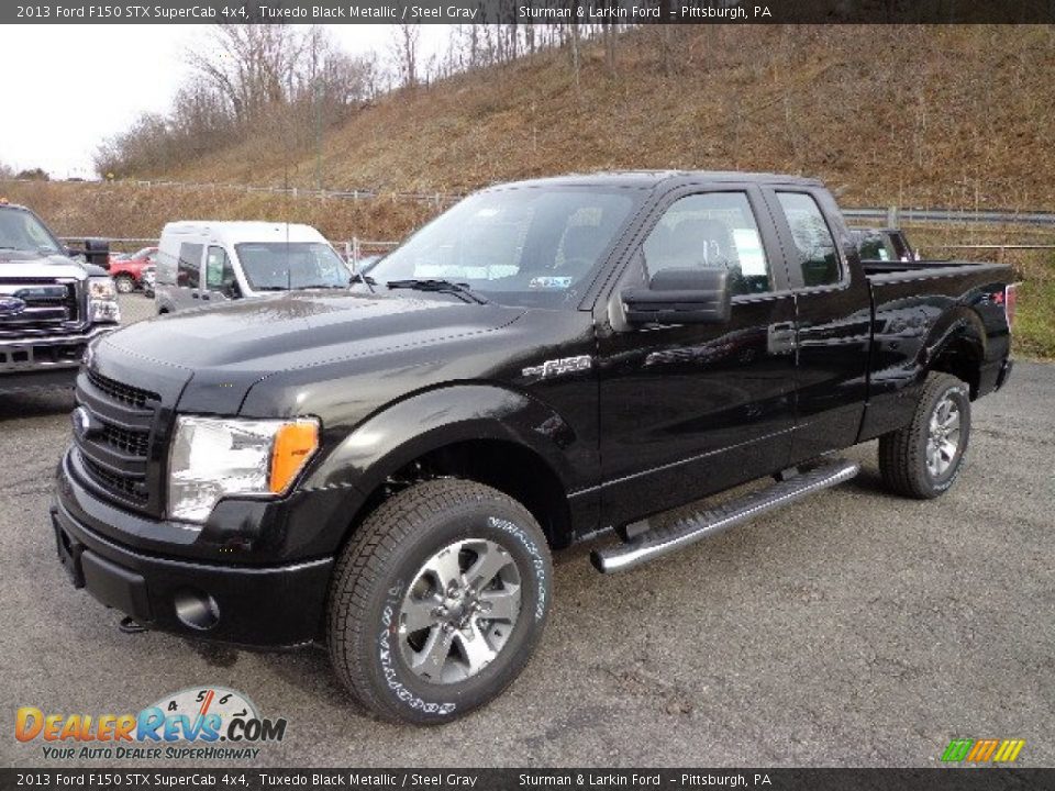 2013 Ford F150 STX SuperCab 4x4 Tuxedo Black Metallic / Steel Gray Photo #5