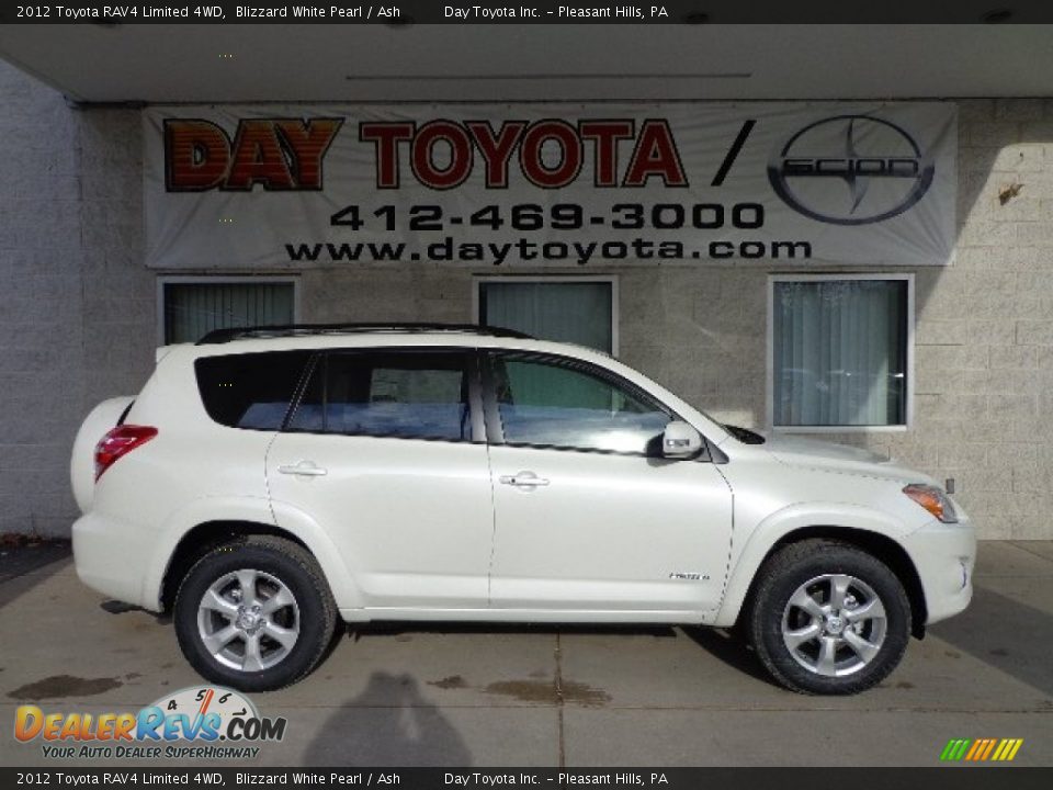 2012 Toyota RAV4 Limited 4WD Blizzard White Pearl / Ash Photo #1