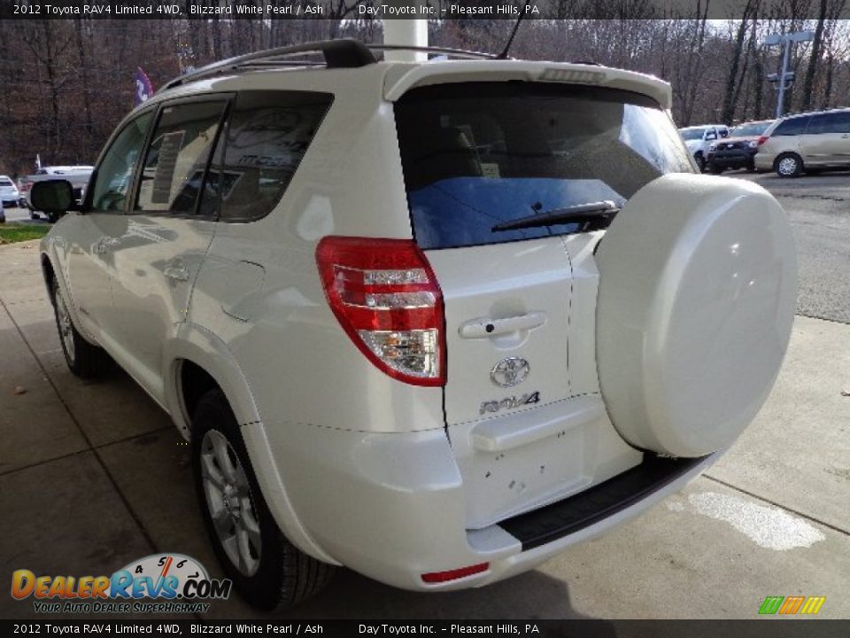 2012 Toyota RAV4 Limited 4WD Blizzard White Pearl / Ash Photo #4