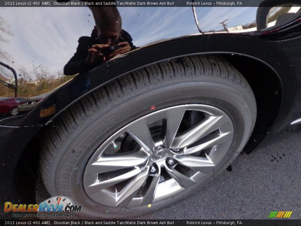 2013 Lexus LS 460 AWD Obsidian Black / Black and Saddle Tan/Matte Dark Brown Ash Burl Photo #9