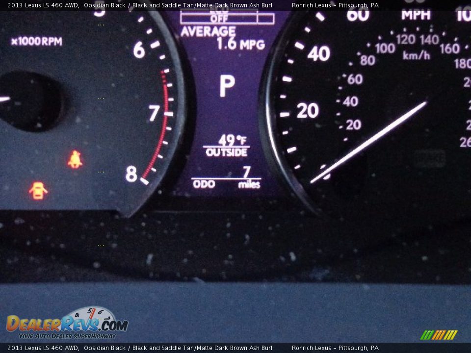 2013 Lexus LS 460 AWD Obsidian Black / Black and Saddle Tan/Matte Dark Brown Ash Burl Photo #20