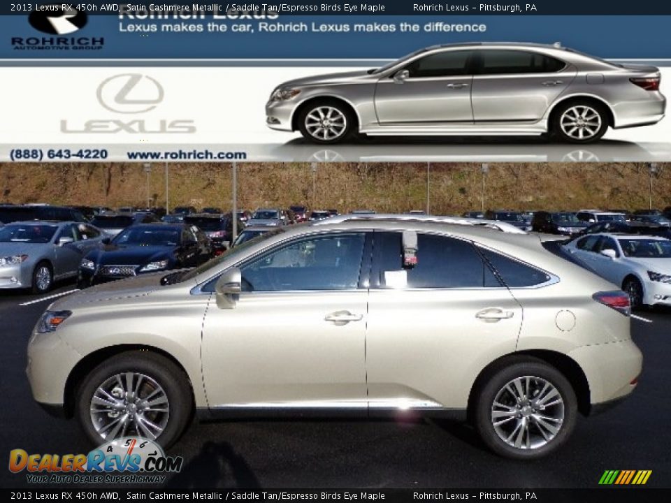 2013 Lexus RX 450h AWD Satin Cashmere Metallic / Saddle Tan/Espresso Birds Eye Maple Photo #1