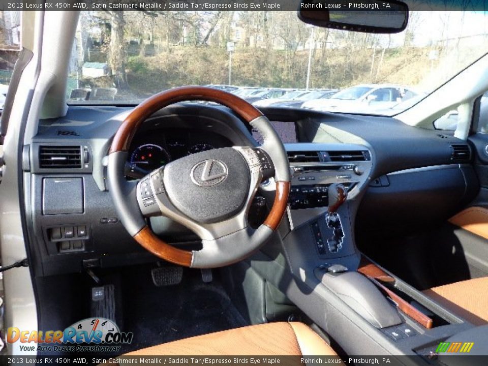 2013 Lexus RX 450h AWD Satin Cashmere Metallic / Saddle Tan/Espresso Birds Eye Maple Photo #12