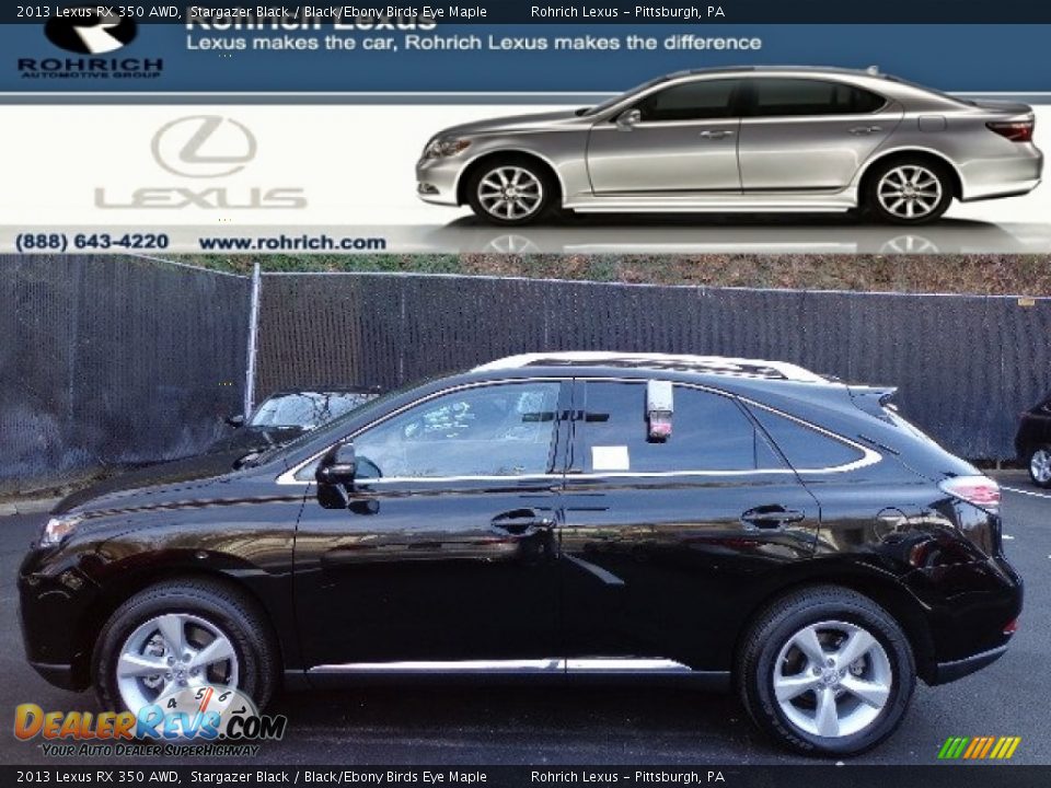 2013 Lexus RX 350 AWD Stargazer Black / Black/Ebony Birds Eye Maple Photo #1