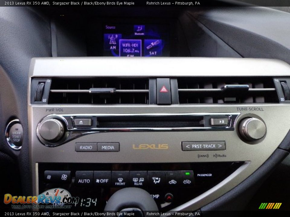2013 Lexus RX 350 AWD Stargazer Black / Black/Ebony Birds Eye Maple Photo #18