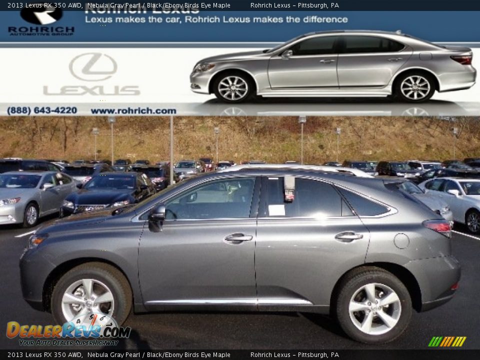 2013 Lexus RX 350 AWD Nebula Gray Pearl / Black/Ebony Birds Eye Maple Photo #1