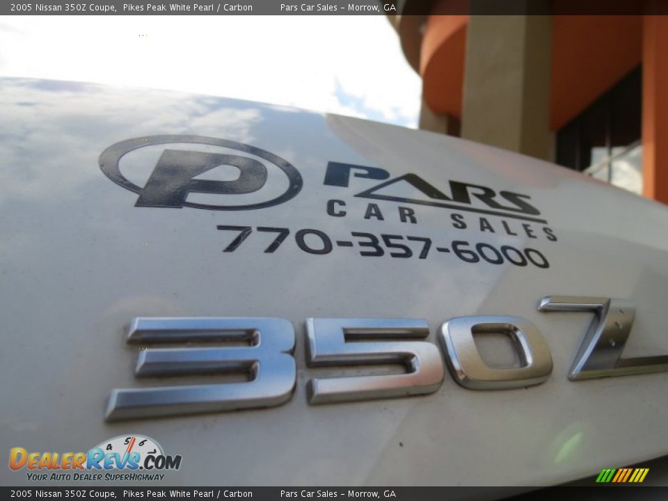 2005 Nissan 350Z Coupe Pikes Peak White Pearl / Carbon Photo #8