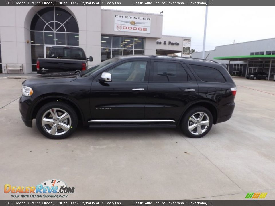 2013 Dodge Durango Citadel Brilliant Black Crystal Pearl / Black/Tan Photo #2