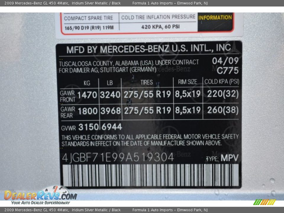 2009 Mercedes-Benz GL 450 4Matic Iridium Silver Metallic / Black Photo #34