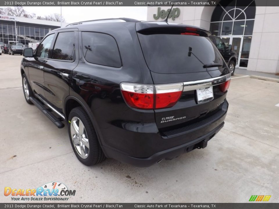 2013 Dodge Durango Citadel Brilliant Black Crystal Pearl / Black/Tan Photo #3