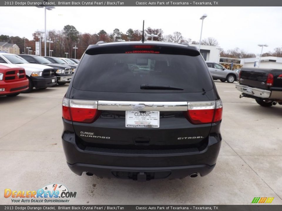 2013 Dodge Durango Citadel Brilliant Black Crystal Pearl / Black/Tan Photo #4
