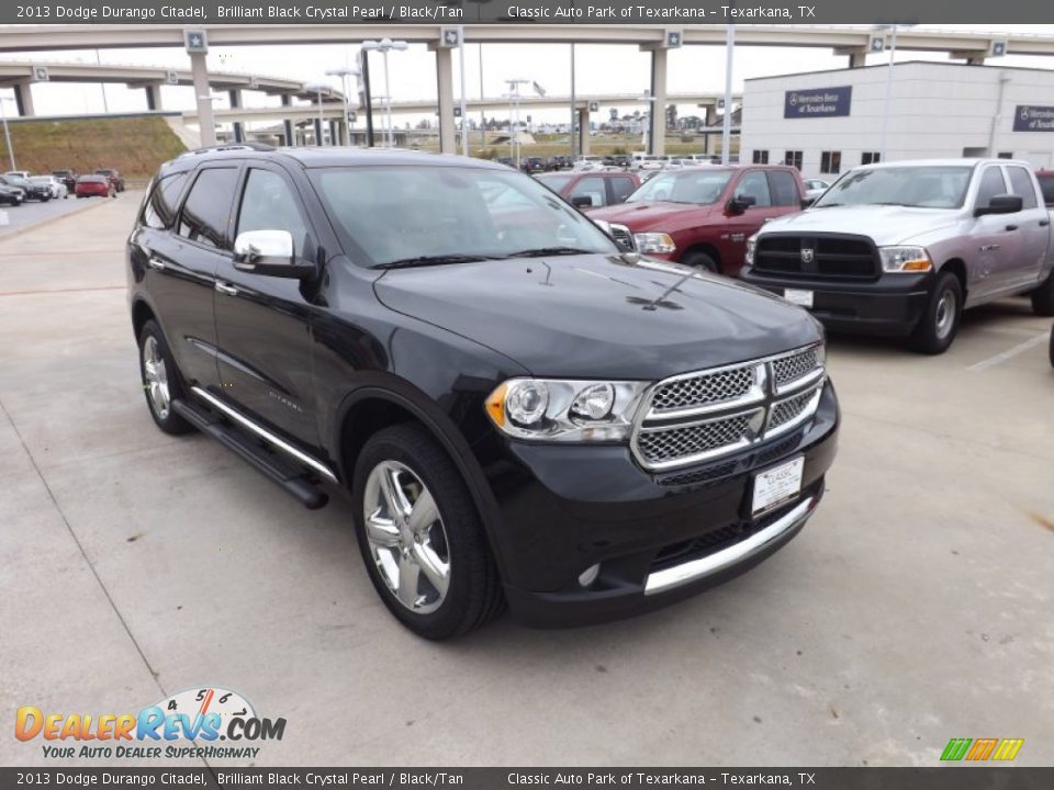 2013 Dodge Durango Citadel Brilliant Black Crystal Pearl / Black/Tan Photo #7