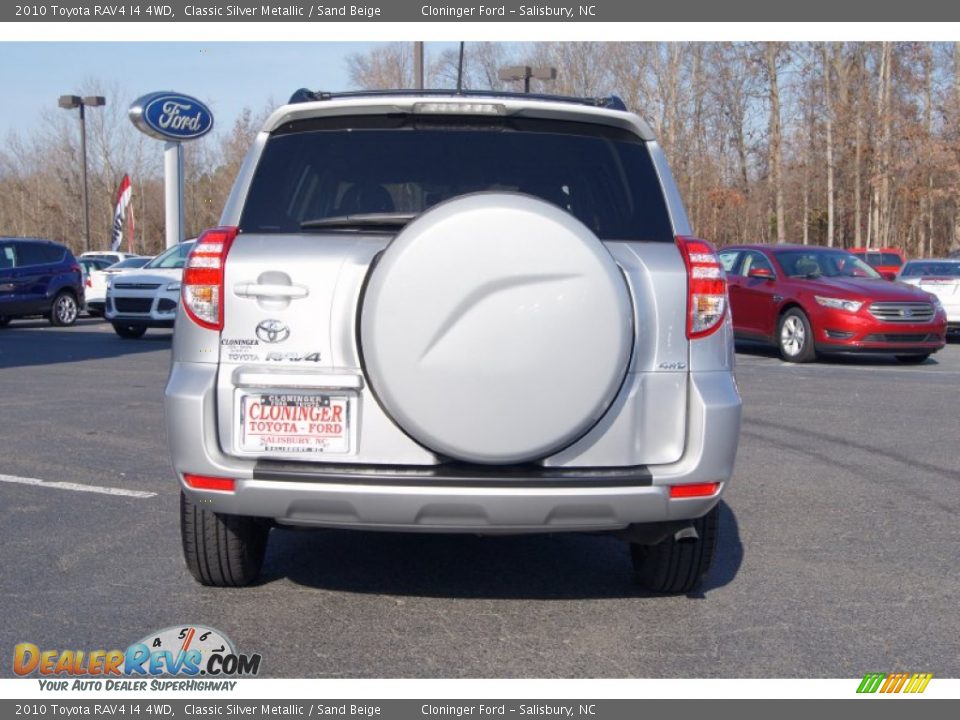 2010 Toyota RAV4 I4 4WD Classic Silver Metallic / Sand Beige Photo #4