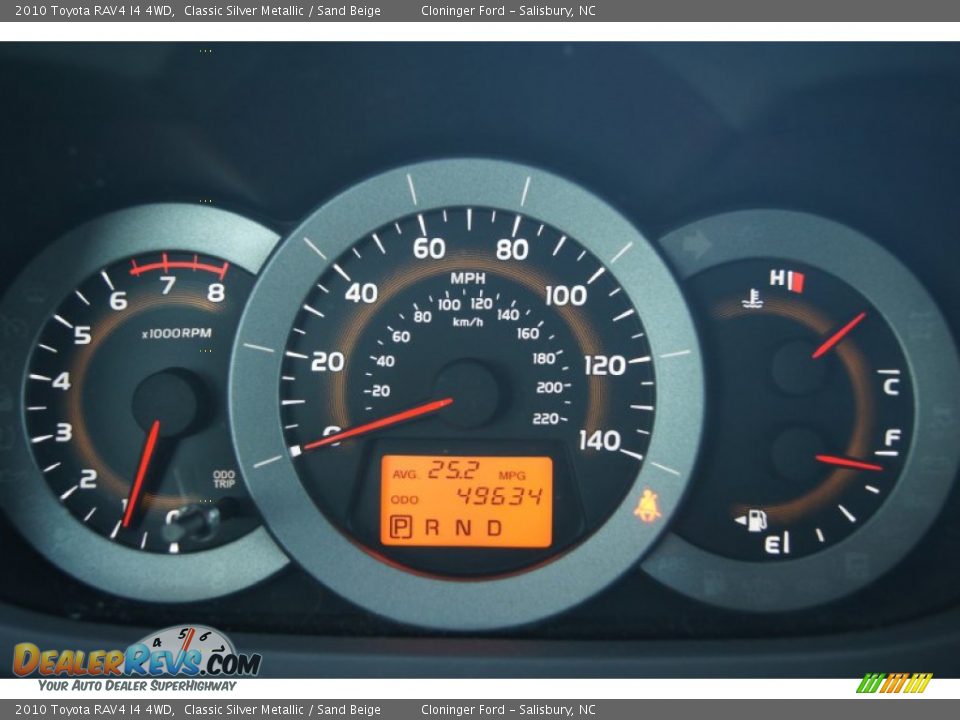 2010 Toyota RAV4 I4 4WD Classic Silver Metallic / Sand Beige Photo #25