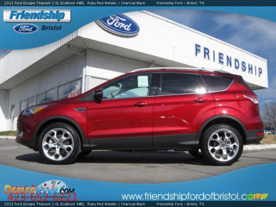 2013 Ford Escape Titanium 2.0L EcoBoost 4WD Ruby Red Metallic / Charcoal Black Photo #1