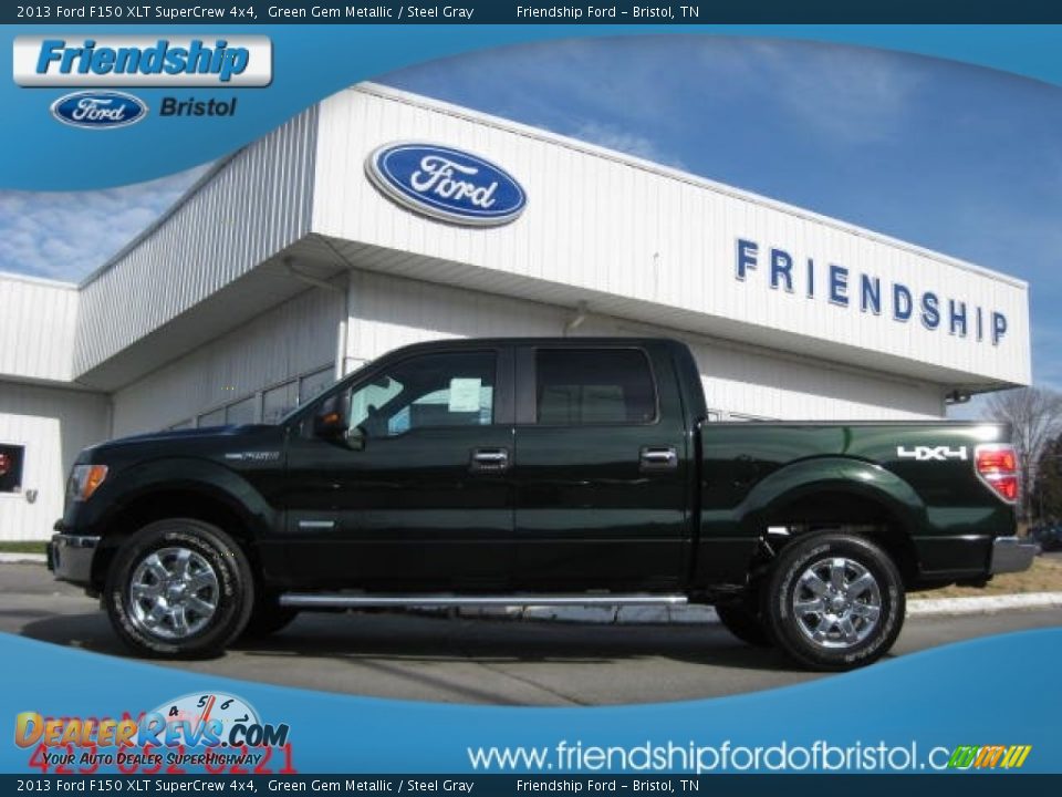 2013 Ford F150 XLT SuperCrew 4x4 Green Gem Metallic / Steel Gray Photo #1