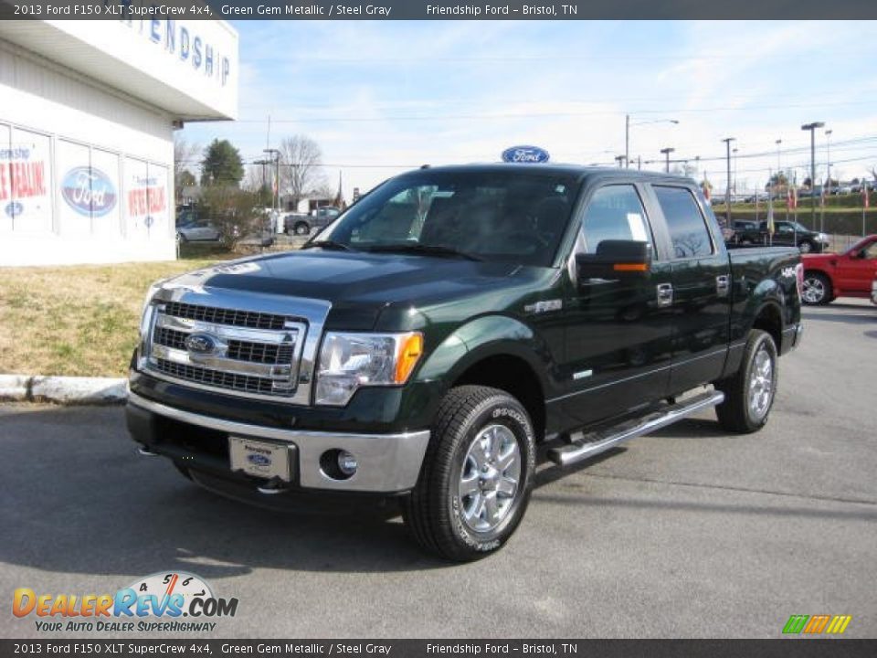 2013 Ford F150 XLT SuperCrew 4x4 Green Gem Metallic / Steel Gray Photo #3