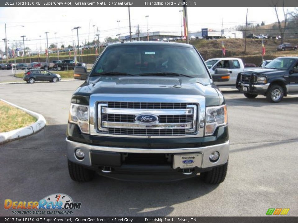 2013 Ford F150 XLT SuperCrew 4x4 Green Gem Metallic / Steel Gray Photo #4
