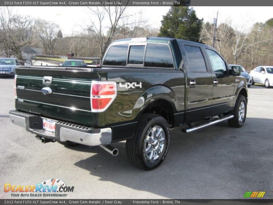 2013 Ford F150 XLT SuperCrew 4x4 Green Gem Metallic / Steel Gray Photo #7