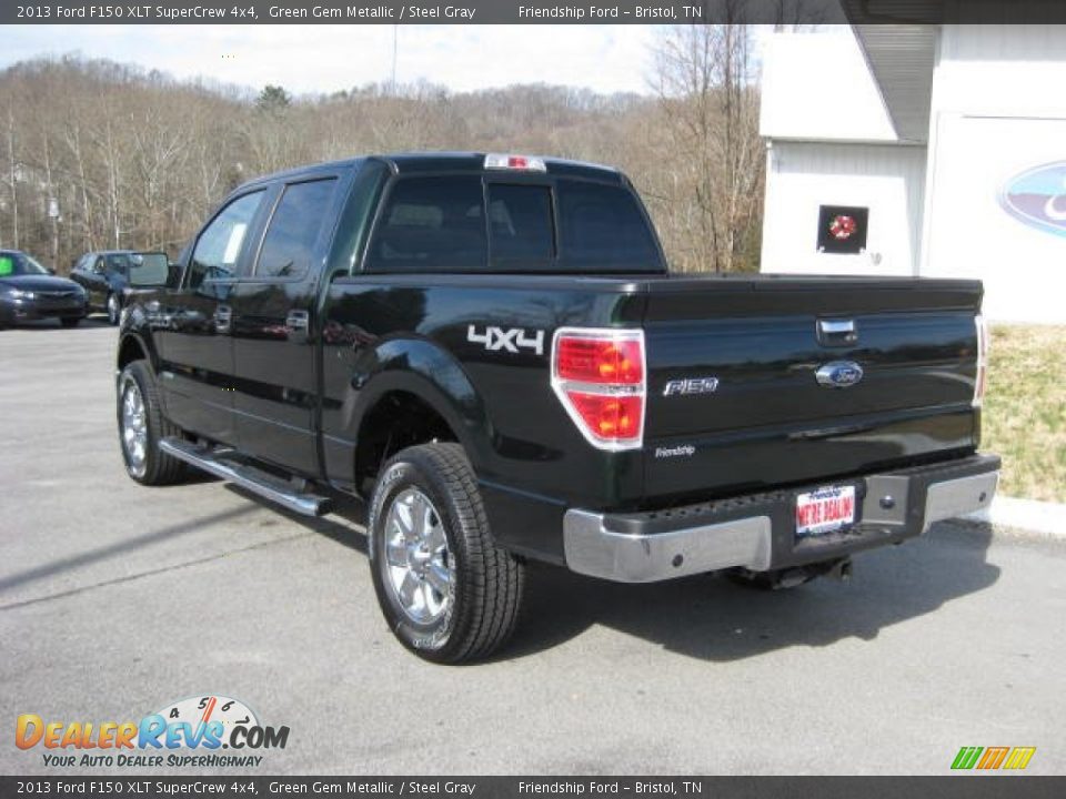 2013 Ford F150 XLT SuperCrew 4x4 Green Gem Metallic / Steel Gray Photo #9