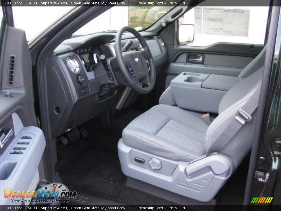 2013 Ford F150 XLT SuperCrew 4x4 Green Gem Metallic / Steel Gray Photo #13