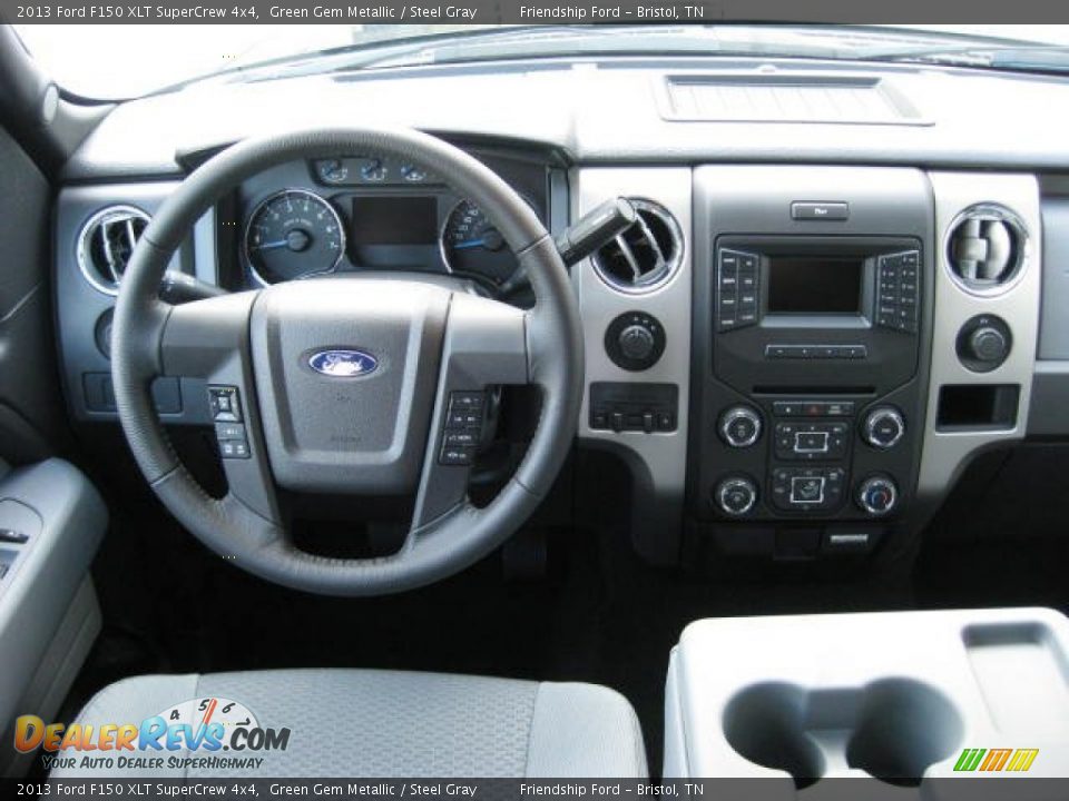 2013 Ford F150 XLT SuperCrew 4x4 Green Gem Metallic / Steel Gray Photo #23