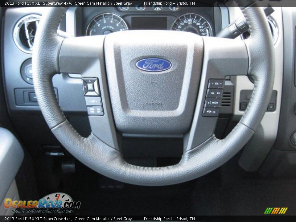 2013 Ford F150 XLT SuperCrew 4x4 Green Gem Metallic / Steel Gray Photo #25