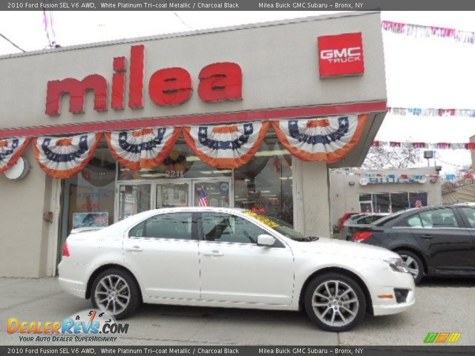 2010 Ford Fusion SEL V6 AWD White Platinum Tri-coat Metallic / Charcoal Black Photo #4