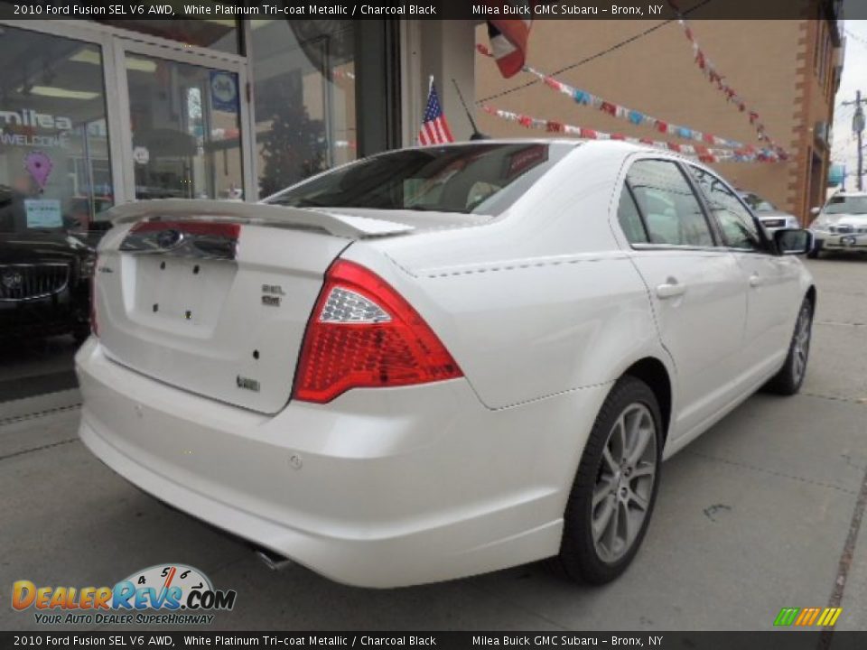 2010 Ford Fusion SEL V6 AWD White Platinum Tri-coat Metallic / Charcoal Black Photo #5