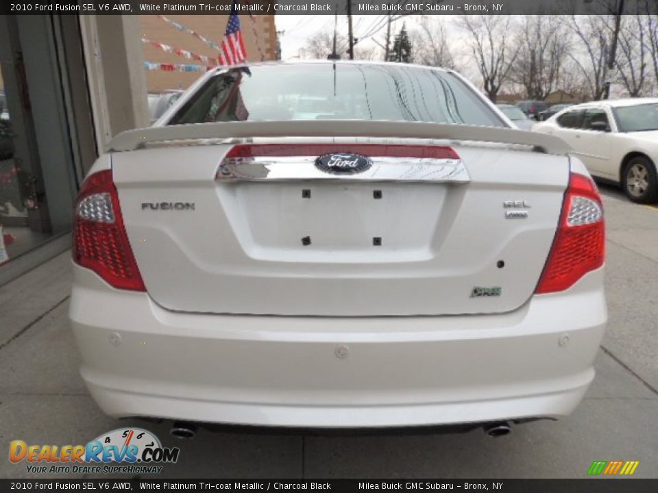 2010 Ford Fusion SEL V6 AWD White Platinum Tri-coat Metallic / Charcoal Black Photo #6
