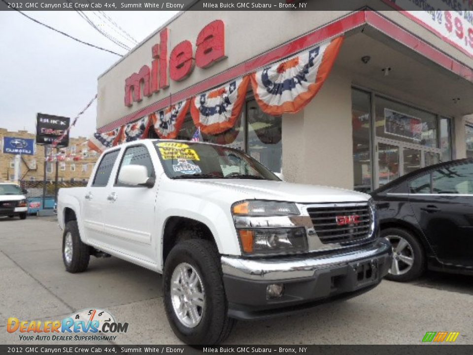 2012 GMC Canyon SLE Crew Cab 4x4 Summit White / Ebony Photo #1