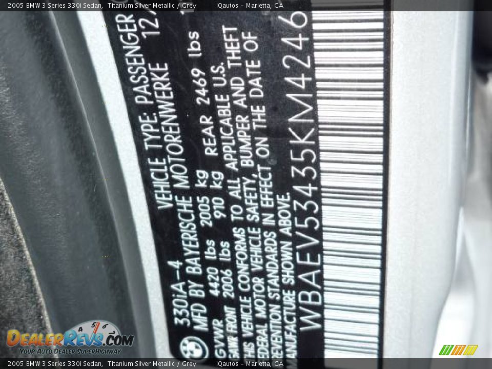 2005 BMW 3 Series 330i Sedan Titanium Silver Metallic / Grey Photo #32