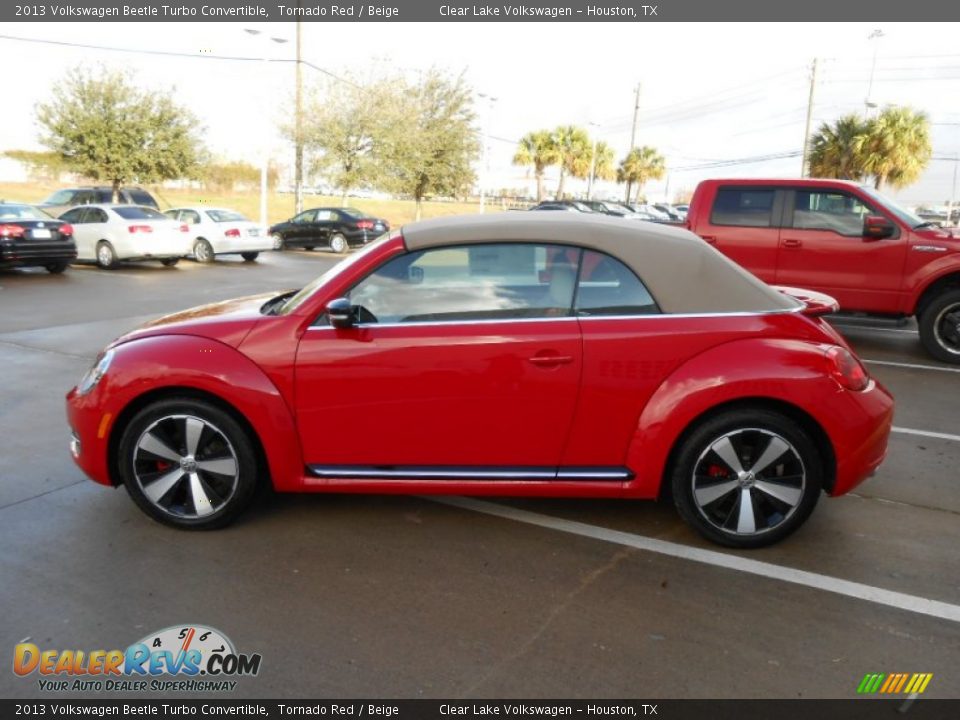 2013 Volkswagen Beetle Turbo Convertible Tornado Red / Beige Photo #4