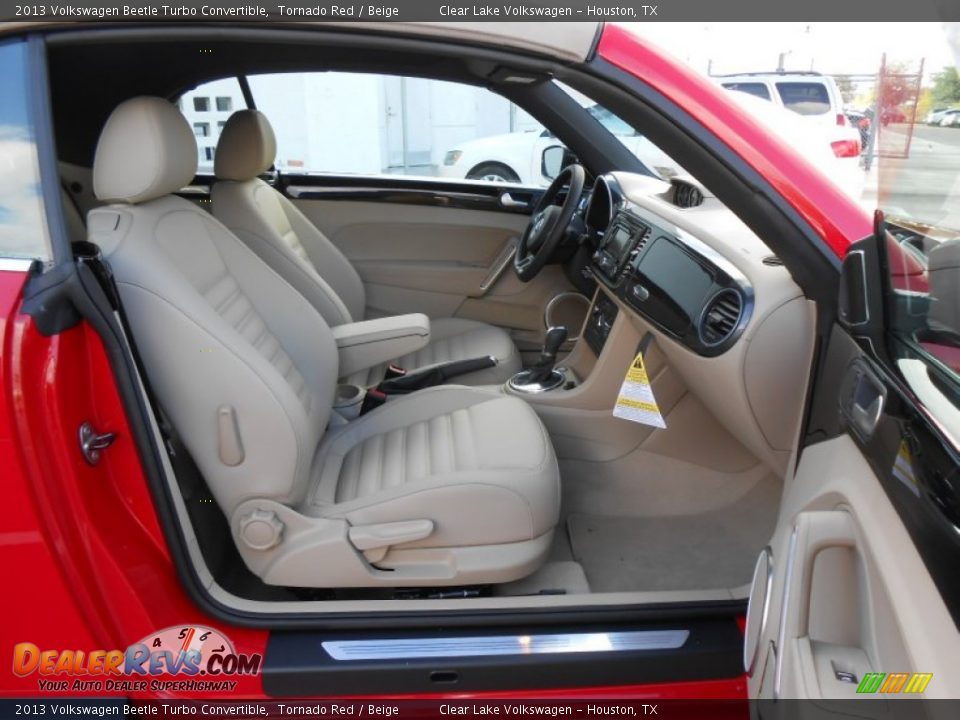 Beige Interior - 2013 Volkswagen Beetle Turbo Convertible Photo #13