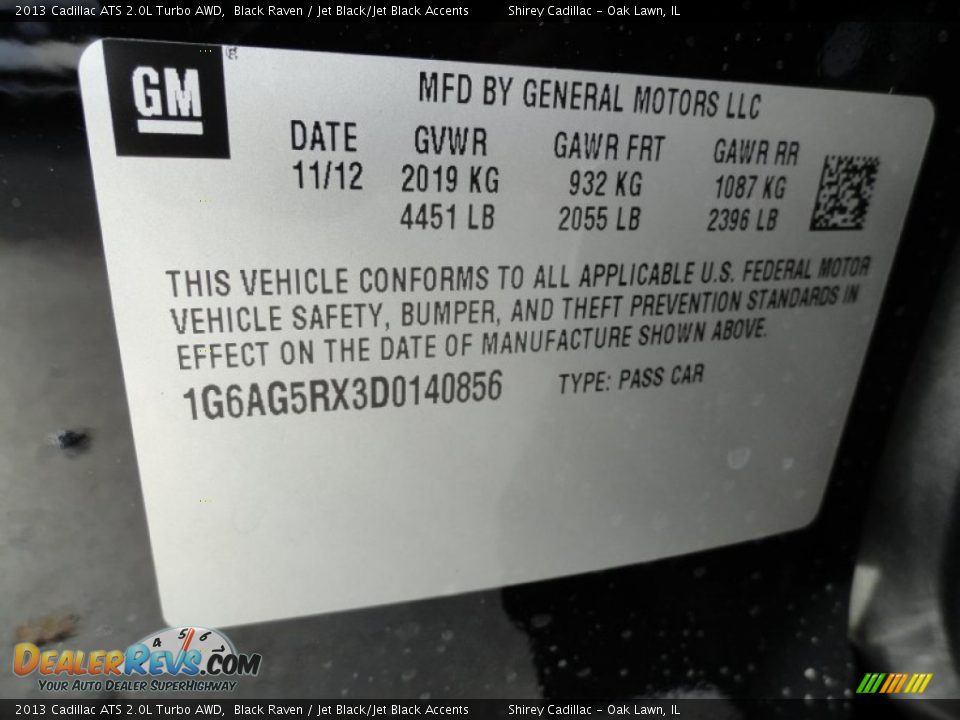 2013 Cadillac ATS 2.0L Turbo AWD Black Raven / Jet Black/Jet Black Accents Photo #15