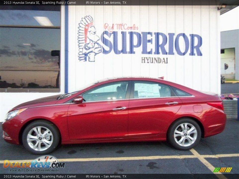 2013 Hyundai Sonata SE Sparkling Ruby / Camel Photo #6